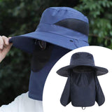 Maxbell Outdoor Sun Hat Foldable Breathable Mesh for Travel Mountaineering Gardening Navy Blue