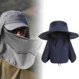 Maxbell Outdoor Sun Hat Foldable Breathable Mesh for Travel Mountaineering Gardening Navy Blue
