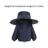Maxbell Outdoor Sun Hat Foldable Breathable Mesh for Travel Mountaineering Gardening Navy Blue