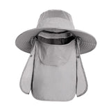 Maxbell Outdoor Sun Hat Foldable Breathable Mesh for Travel Mountaineering Gardening Light Gray