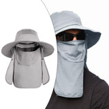 Maxbell Outdoor Sun Hat Foldable Breathable Mesh for Travel Mountaineering Gardening Light Gray