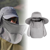 Maxbell Outdoor Sun Hat Foldable Breathable Mesh for Travel Mountaineering Gardening Light Gray