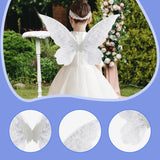 Maxbell Butterfly Wing Adults and Kids Photo Props Decor for Halloween Show Festival White