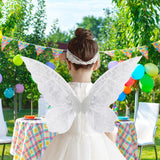 Maxbell Butterfly Wing Adults and Kids Photo Props Decor for Halloween Show Festival White