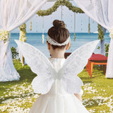 Maxbell Butterfly Wing Adults and Kids Photo Props Decor for Halloween Show Festival White