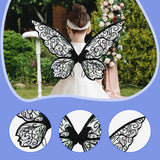 Maxbell Butterfly Wing Adults and Kids Photo Props Decor for Halloween Show Festival Black