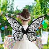 Maxbell Butterfly Wing Adults and Kids Photo Props Decor for Halloween Show Festival Black