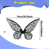 Maxbell Butterfly Wing Adults and Kids Photo Props Decor for Halloween Show Festival Black