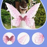 Maxbell Butterfly Wing Adults and Kids Photo Props Decor for Halloween Show Festival Pink
