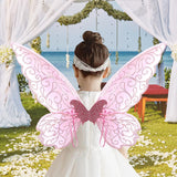 Maxbell Butterfly Wing Adults and Kids Photo Props Decor for Halloween Show Festival Pink