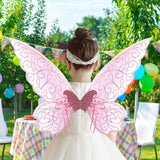 Maxbell Butterfly Wing Adults and Kids Photo Props Decor for Halloween Show Festival Pink