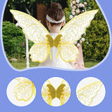 Maxbell Butterfly Wing Adults and Kids Photo Props Decor for Halloween Show Festival Yellow