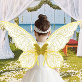 Maxbell Butterfly Wing Adults and Kids Photo Props Decor for Halloween Show Festival Yellow