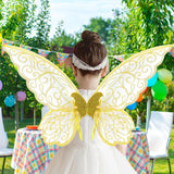 Maxbell Butterfly Wing Adults and Kids Photo Props Decor for Halloween Show Festival Yellow