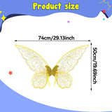 Maxbell Butterfly Wing Adults and Kids Photo Props Decor for Halloween Show Festival Yellow