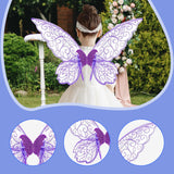 Maxbell Butterfly Wing Adults and Kids Photo Props Decor for Halloween Show Festival Purple