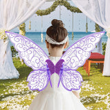 Maxbell Butterfly Wing Adults and Kids Photo Props Decor for Halloween Show Festival Purple