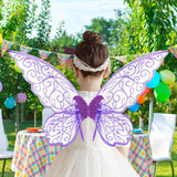 Maxbell Butterfly Wing Adults and Kids Photo Props Decor for Halloween Show Festival Purple