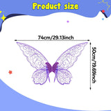 Maxbell Butterfly Wing Adults and Kids Photo Props Decor for Halloween Show Festival Purple