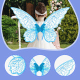 Maxbell Butterfly Wing Adults and Kids Photo Props Decor for Halloween Show Festival Blue