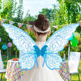 Maxbell Butterfly Wing Adults and Kids Photo Props Decor for Halloween Show Festival Blue