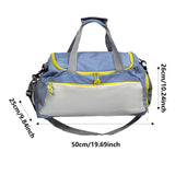 Maxbell Travel Duffle Bag Portable Sports Gym Bag for Outdoor Business Trip Fitness Blue and White