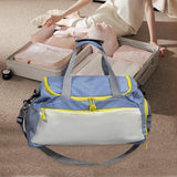 Maxbell Travel Duffle Bag Portable Sports Gym Bag for Outdoor Business Trip Fitness Blue and White