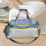 Maxbell Travel Duffle Bag Portable Sports Gym Bag for Outdoor Business Trip Fitness Blue and White