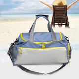 Maxbell Travel Duffle Bag Portable Sports Gym Bag for Outdoor Business Trip Fitness Blue and White