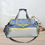 Maxbell Travel Duffle Bag Portable Sports Gym Bag for Outdoor Business Trip Fitness Blue and White