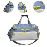 Maxbell Travel Duffle Bag Portable Sports Gym Bag for Outdoor Business Trip Fitness Blue and White