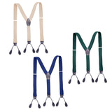 Maxbell Button End Suspenders Tuxedo Adjustable Straps Elastic Suspenders for Shorts