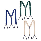 Maxbell Button End Suspenders Tuxedo Adjustable Straps Elastic Suspenders for Shorts
