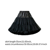 Maxbell Women Petticoat Skirt Short Tutu Slips for Graduation Fancy Dress Black