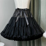 Maxbell Women Petticoat Skirt Short Tutu Slips for Graduation Fancy Dress Black