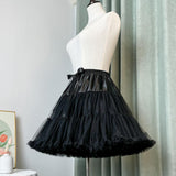 Maxbell Women Petticoat Skirt Short Tutu Slips for Graduation Fancy Dress Black