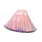 Maxbell Women Petticoat Skirt Short Tutu Slips for Graduation Fancy Dress Pink