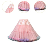 Maxbell Women Petticoat Skirt Short Tutu Slips for Graduation Fancy Dress Pink