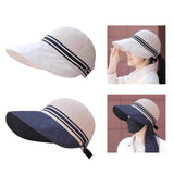 Maxbell Ponytail Sun Hat Wide Brim Sun Protection Headwear for Fishing Hiking Riding White