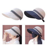 Maxbell Ponytail Sun Hat Wide Brim Sun Protection Headwear for Fishing Hiking Riding White