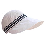 Maxbell Ponytail Sun Hat Wide Brim Sun Protection Headwear for Fishing Hiking Riding White