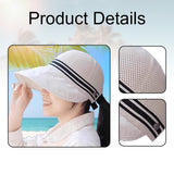 Maxbell Ponytail Sun Hat Wide Brim Sun Protection Headwear for Fishing Hiking Riding White