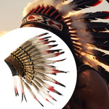 Maxbell Chief Indian Feather Headdress Novelty for Celebrations Stage Show Halloween
