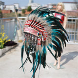 Maxbell Feather Headdress Decoration Indian Headdress for Party Festival Fancy Dress