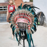 Maxbell Feather Headdress Decoration Indian Headdress for Party Festival Fancy Dress