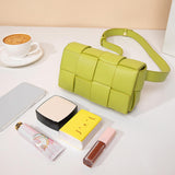 Maxbell Mini Woven Crossbody Bag Fashion Handbag with Adjustable Belt Shoulder Purse