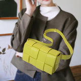 Maxbell Mini Woven Crossbody Bag Fashion Handbag with Adjustable Belt Shoulder Purse