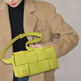 Maxbell Mini Woven Crossbody Bag Fashion Handbag with Adjustable Belt Shoulder Purse