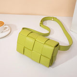 Maxbell Mini Woven Crossbody Bag Fashion Handbag with Adjustable Belt Shoulder Purse