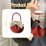 Maxbell Women Handbag Fashionable Ruched Handheld PU Leather Cute with Bowknot Small Red